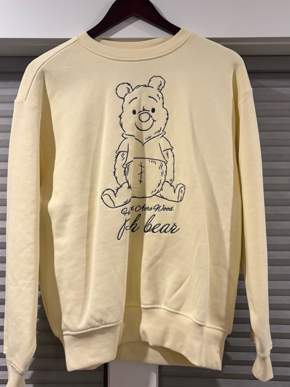 Beige Graphic Bear Crewneck Sweater